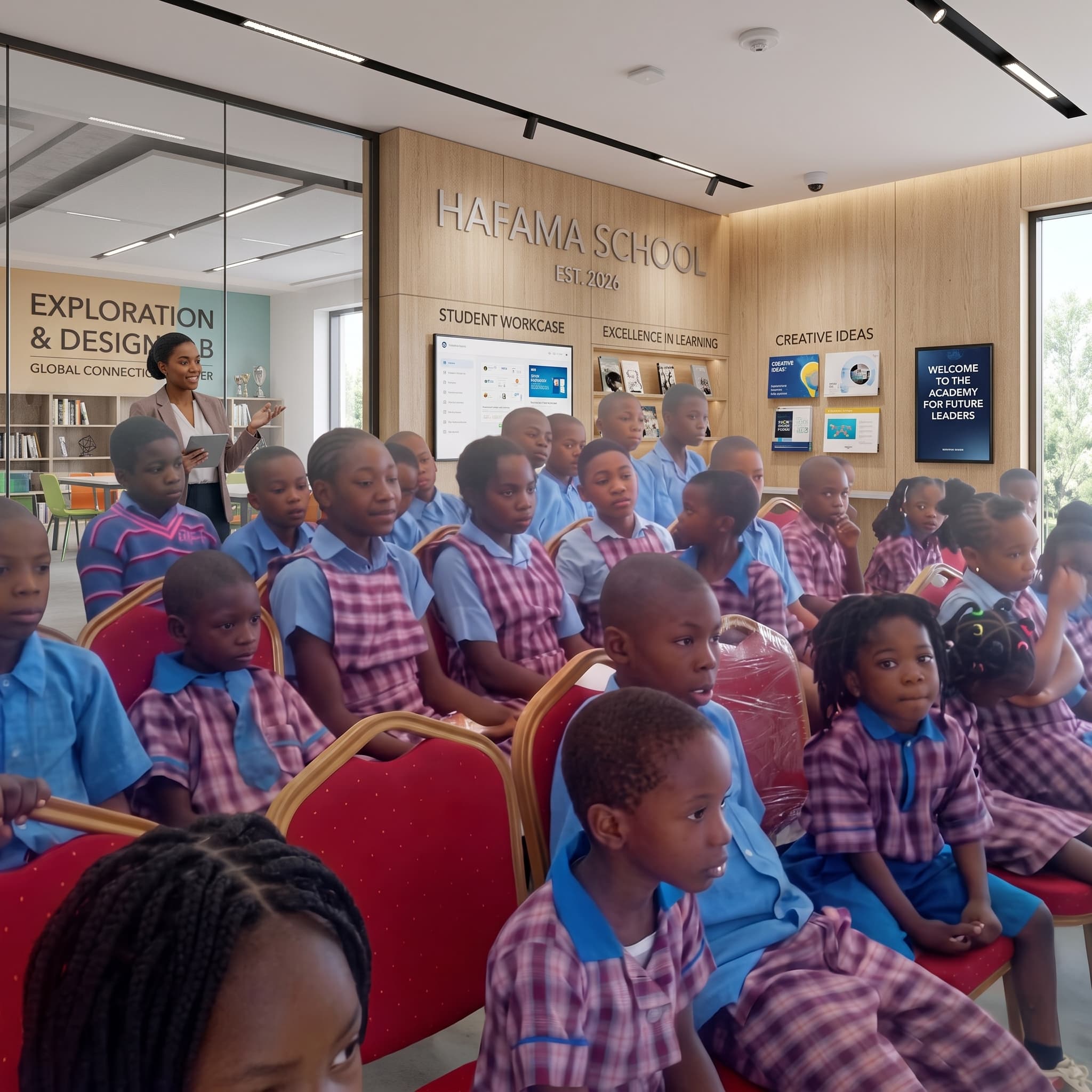 Artist's concept rendering of a future HAFAMA School learning space — not an existing building